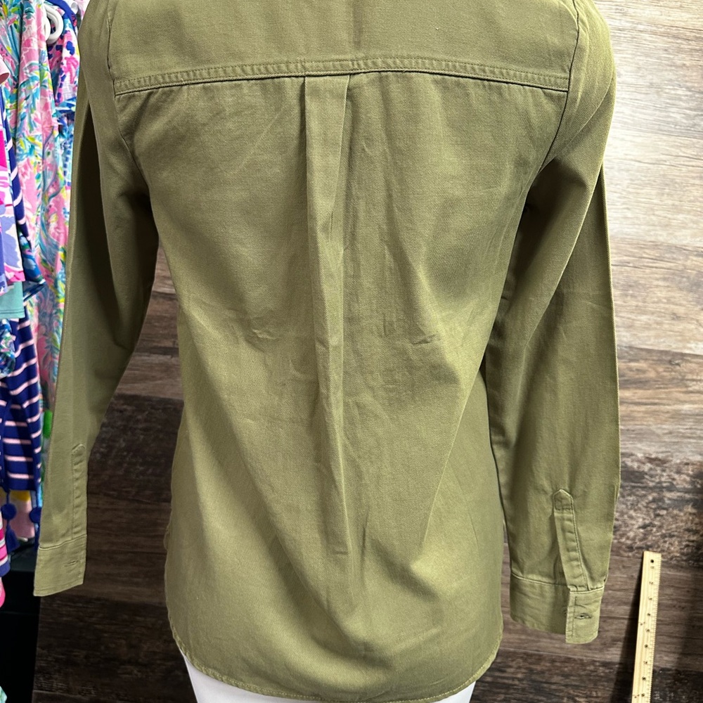 Old Navy Olive Button Down Shirt - Picture 5 of 8